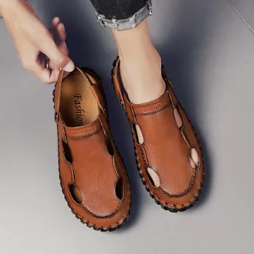 STRIDE EASE GENUINE LEATHER SANDALS